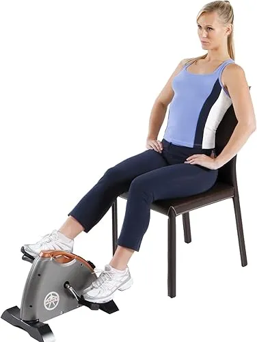 Marcy Under Desk Mini Pedal Leg and Arm Exercise Cycle with Adjustable Magnetic Resistance Leg Exerc
