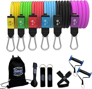 Bodylastics Patented Basic Series Resistance Band Set - 5 Resistance Bands with Snap Reduction Tech