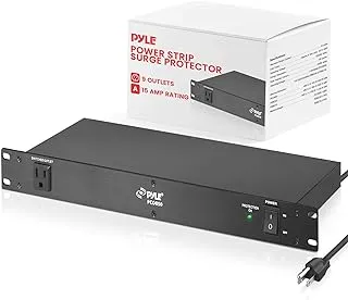 Pyle 150J Surge Protector Power Strip - 9 Outlet - 15 Amp - 1U Rack Mount with AC Filter - Heavy Dut
