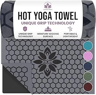 Clever Yoga Hot Yoga Mat Towel – Non-Slip Grip for Hot Yoga