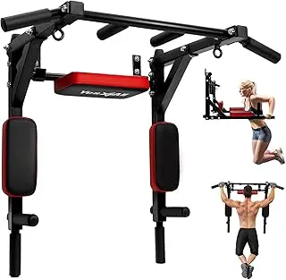 Yes4All Pull Up Bar Wall Mounted - Multifunctional Wall Mounted Pull Up Bar for Home Gym Workout Str