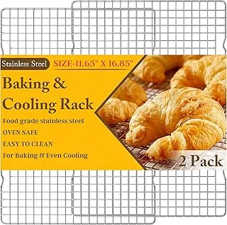 2PCS Cooling Racks for Cooking and Baking -11.65x16.85Heavy Duty Stainless Steel Wire Rack for Baking