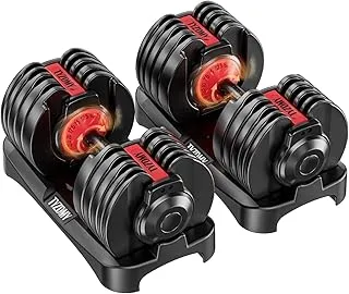 Adjustable Dumbbells Set of 2，Free Weights Dumbbells Set，Adjustable Dumbbell Set，52.5 lbs pair 105 l