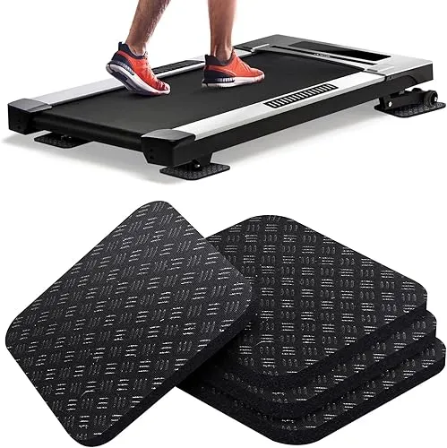 Treadmill Mat Pads 4PCS- Double-Sided Non-Slip - Anti Vibration Mat for Treadmill