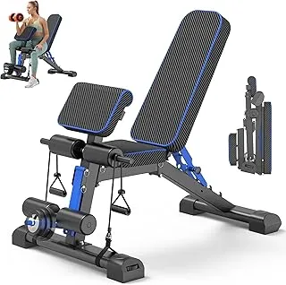 Adjustable Weight Bench with Leg Extension & Preacher Curl Pad