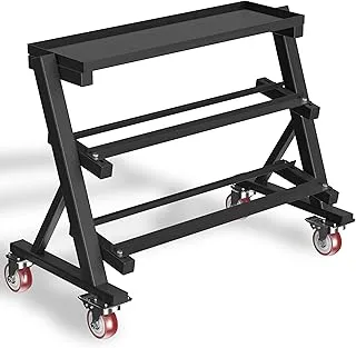 3 Tier Dumbbell Rack with Lockable Wheels