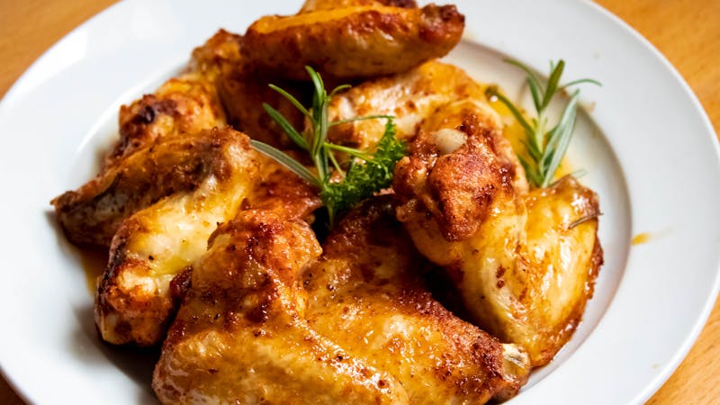 Spicy Grilled Chicken Wings with Homemade Blue Cheese Dressing